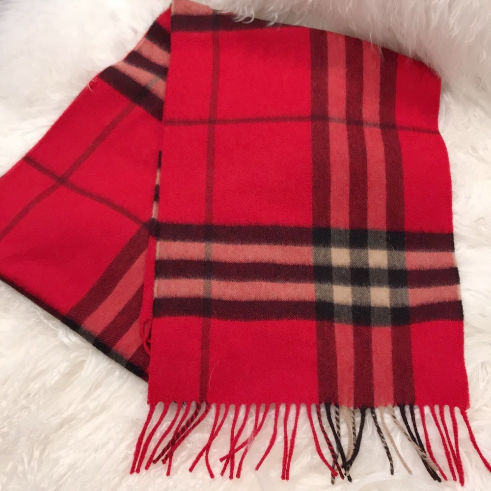 Burberry Classic check cashmere scarf (Red)